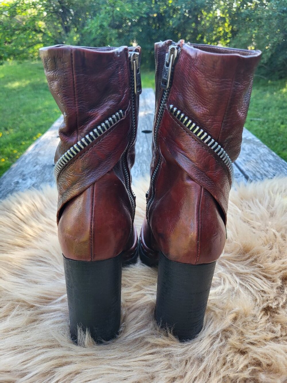 A.S.98 Made in Italy Leather Moto Boots | Size 38 | Distressed Brown - Picture 8 of 15